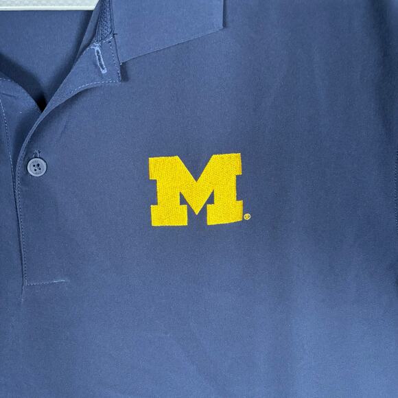 Nike Dri-Fit University of Michigan Polo Shirt Navy Blue XL - Picture 2 of 8